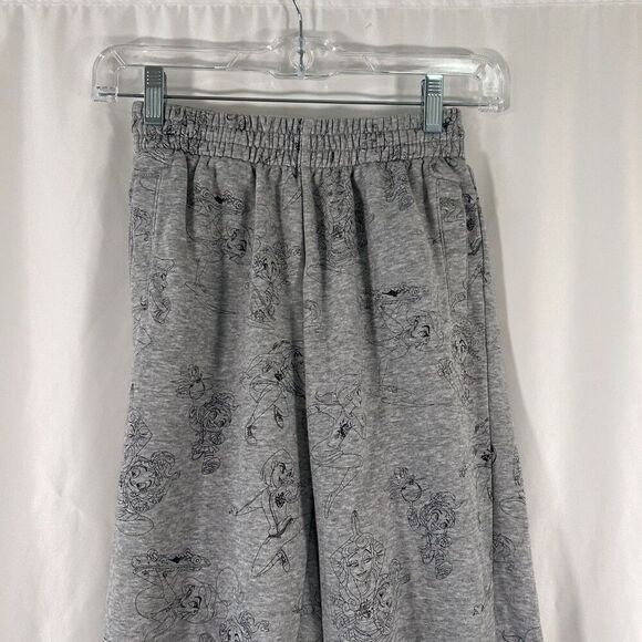 ADIDAS X Disney Sweatpants Girls Small Grey Princesses Pull On Drawstring Pocket - Picture 2 of 9